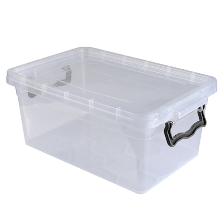 Simplify Storage Bin, Plastic, Clear, 5.7 in H, 8.4 in W, 5.7 in L 15096